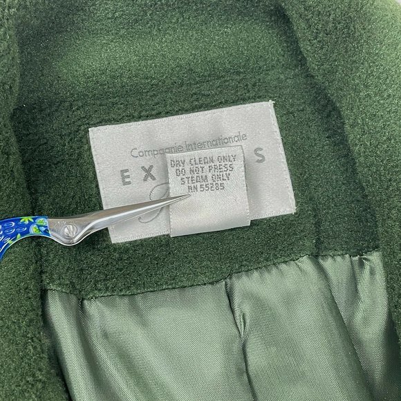 Express Tailleur Women's Size S Small Green Fleece 4-Button Lined Coat Jacket - Picture 9 of 11